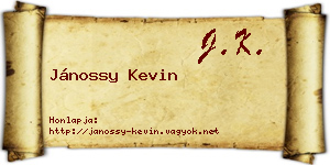 Jánossy Kevin névjegykártya